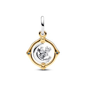Charm Colgante Luna Giratoria en Dos Tonos Mickey Mouse & Minnie Mouse de Disney