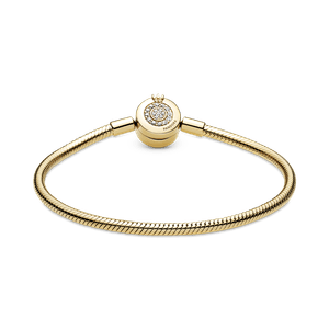Brazalete Pandora Moments Cadena de Serpiente Corona O Resplandeciente Dorado