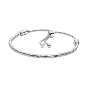 Brazalete Deslizante Diseño Cadena de Serpiente Plata