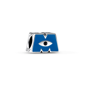 Charm Logotipo M de Monsters, Inc. de Disney Pixar Pandora Plata Esterlina