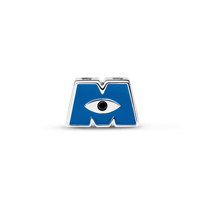 Charm Logotipo M de Monsters, Inc. de Disney Pixar Pandora Plata Esterlina