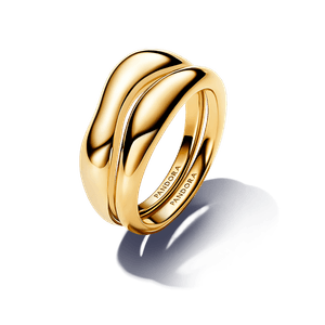 Anillos Combinables Forma Orgánica Oro