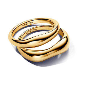 Anillos Combinables Forma Orgánica Oro