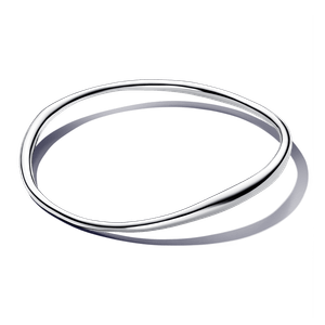 Brazalete Rígida Forma Orgánica Plata