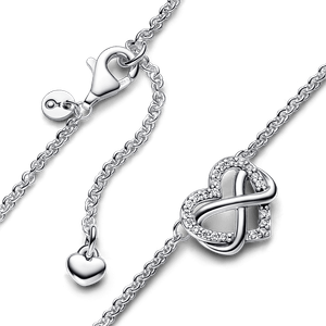 Collar Corazón Infinito Brillante Plateado