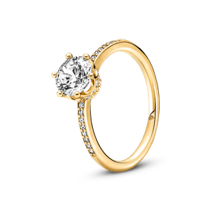 Anillo Solitario Corona Brillante Transparente