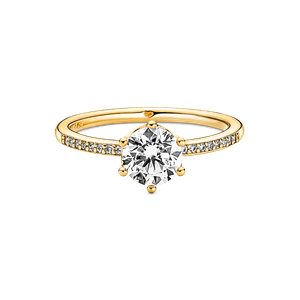 Anillo Solitario Corona Brillante Transparente