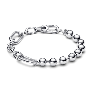 Brazalete de Eslabones Link y Cuentas Metálicas Pandora ME en Plata Esterlina