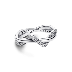 Anillo Ola Brillante Entrelazada