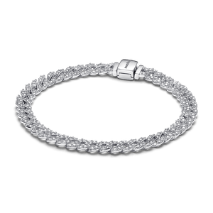 Brazalete Cadena Cubana en Pavé