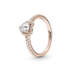 Anillo de Corazón Elevado Brillante