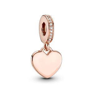Charm Dije Etiqueta de Corazón para Grabar Rosa