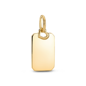 Dije Etiqueta Rectangular Grabable Dorado