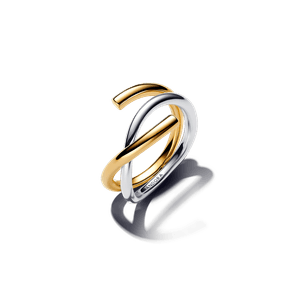 Anillo Forma Orgánica en Dos Tonos