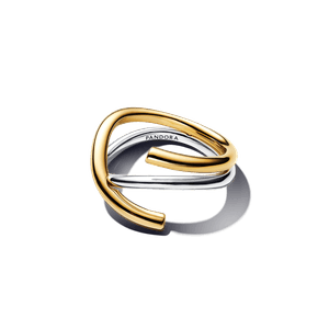 Anillo Forma Orgánica en Dos Tonos