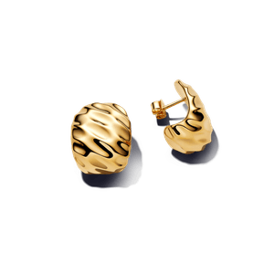 Aretes de Aro Ancho Ondulados