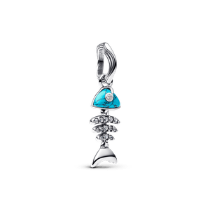 Charm Colgante Espina Pescado Color Turquesa