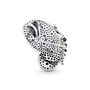 Broche en Plata de Ley Mariposa Brillante Azul