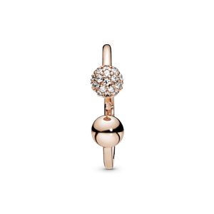 Anillo Abierto Pulido con Pavé