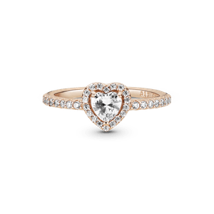 Anillo de Corazón Elevado Brillante