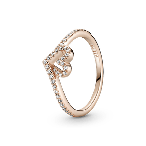 Anillo Hueso de Los Deseos con Corazón Reluciente