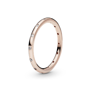 Anillo Sencillo Reluciente Recubrimiento en Oro Rosa