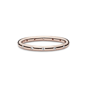 Anillo Sencillo Reluciente Recubrimiento en Oro Rosa