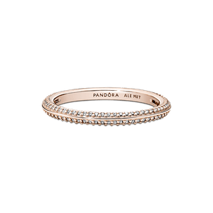 Anillo de Pavé Recubrimiento en Oro Rosa Pandora Me