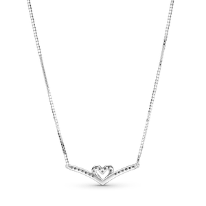 Collar Collier Hueso de Los Deseos con Corazón Reluciente