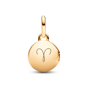 Charm Colgante Medalla Grabable que se abre Oro