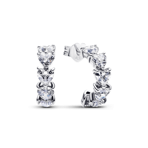 Aretes de Aro Corazones Brillantes