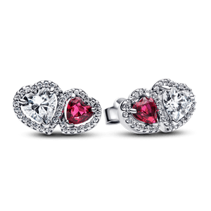 Aretes de Botón Halo Corazones