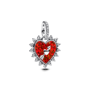 Charm Colgante Flecha Corazón Giratorio