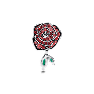 Charm Rosa Floreciendo Brillante Dorado