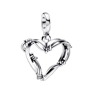 Charm de Medallón Corazón Alambre de Pandora ME