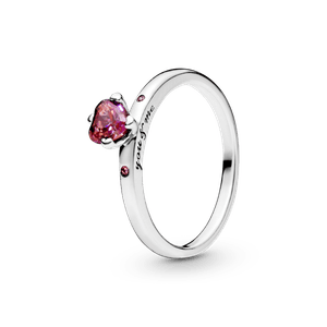 Anillo Corazón Rojo Reluciente