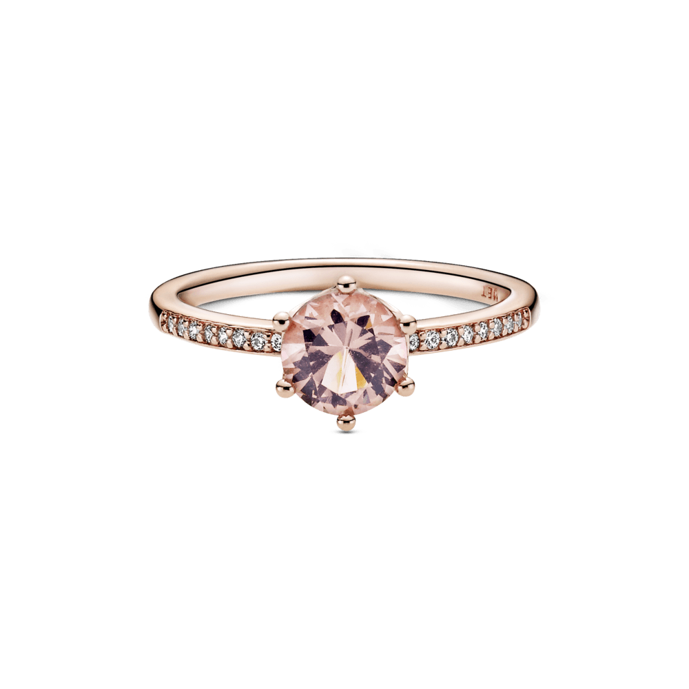 Anillo Solitario Corona Brillante Rosa Recubrimiento en Oro Rosa|Pandora  Pandora™ CO Joyería Oficial Charms, Brazaletes y Anillos