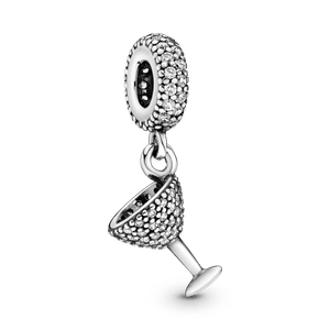 Charm Colgante Copa de Cóctel de Pavé