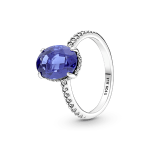 Anillo de Compromiso en Plata de Ley Halo Brillante