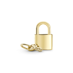 Charm Colgante Candado y Llave Recubrimiento en Oro