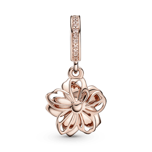 Charm Colgante Flor de Cerezo En Recubrimiento En Oro Rosa 14K