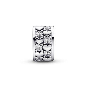 Sujetador Corazones Infinitos Relucientes Pandora Plata Esterlina