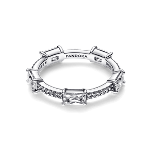 Anillo Barras Rectangulares en Pavé Reluciente
