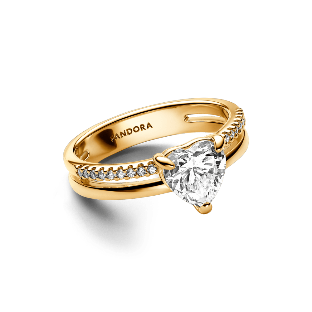 Anillo Corazón Doble Banda Pandora™ CO Joyería Oficial Charms,  Brazaletes y Anillos