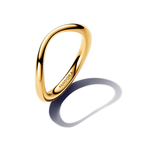 Anillo Banda Forma Orgánica Oro