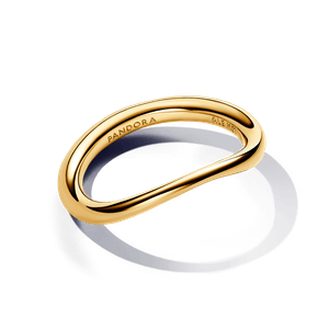 Anillo Banda Forma Orgánica Oro
