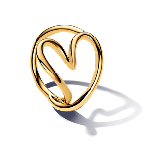Anillo Dorado de Corazón Forma Orgánica