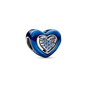 Charm Corazón Giratorio Azul