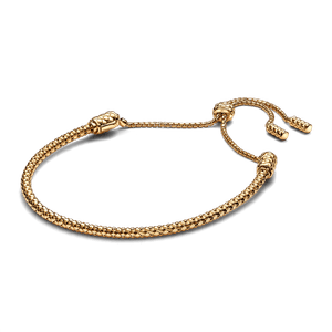 Brazalete Pandora Moments Cadena con Tachuelas Deslizante Dorado