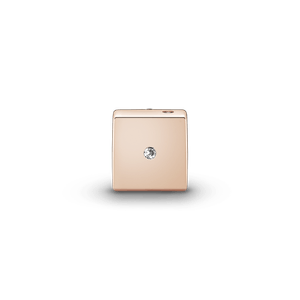 Charm Dado Brillante Recubierto en Oro Rosa 14k